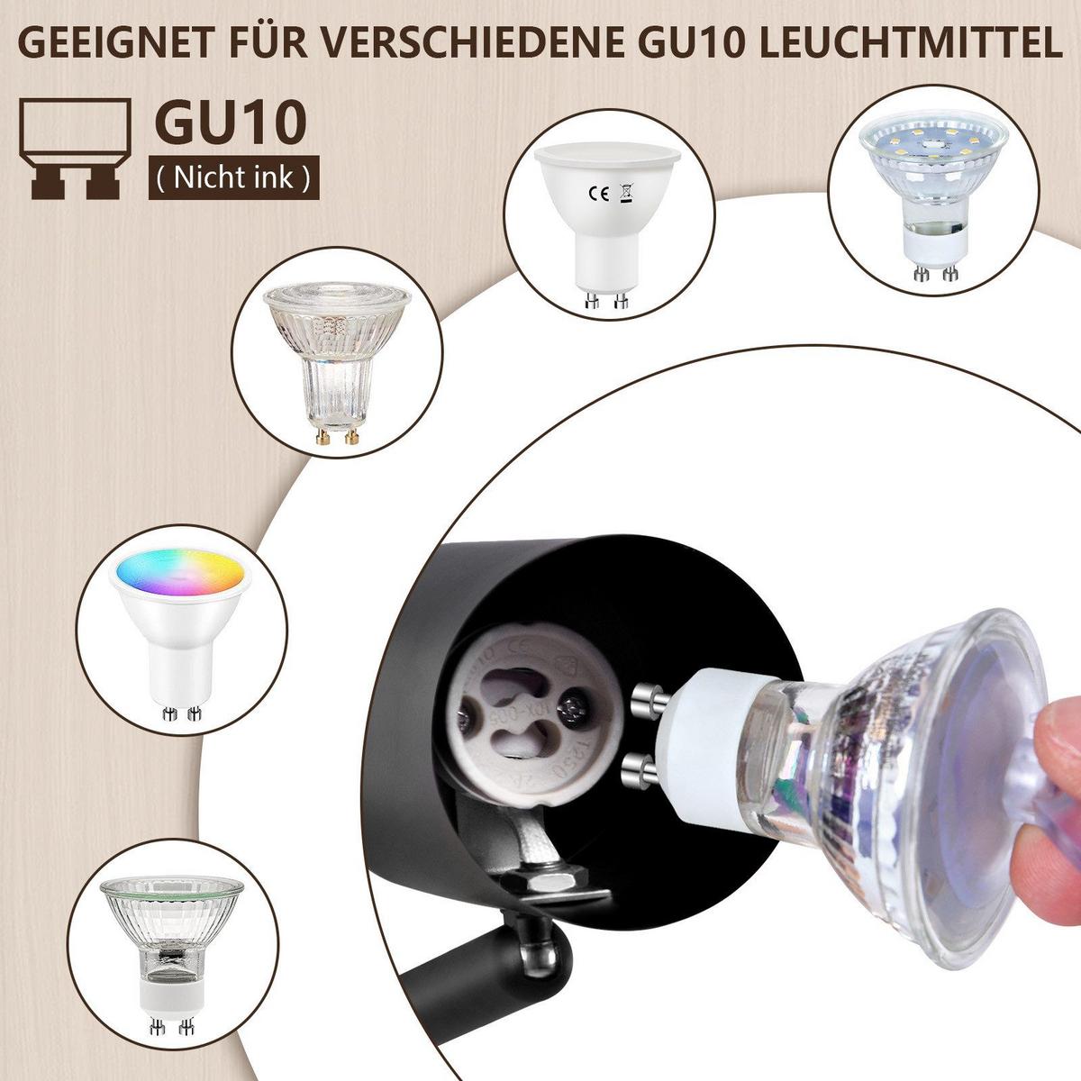 DECKENSTRAHLER Schwäbisch 3-flammig 42.5/6.5/16.5 cm - Schwarz, Metall (42.5/6.5/16.5cm) - Nettlife