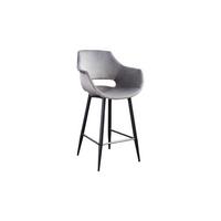 BARHOCKER ZAJA Grau Velvet - Grau, Textil (57/114/59cm) - KAWOLA