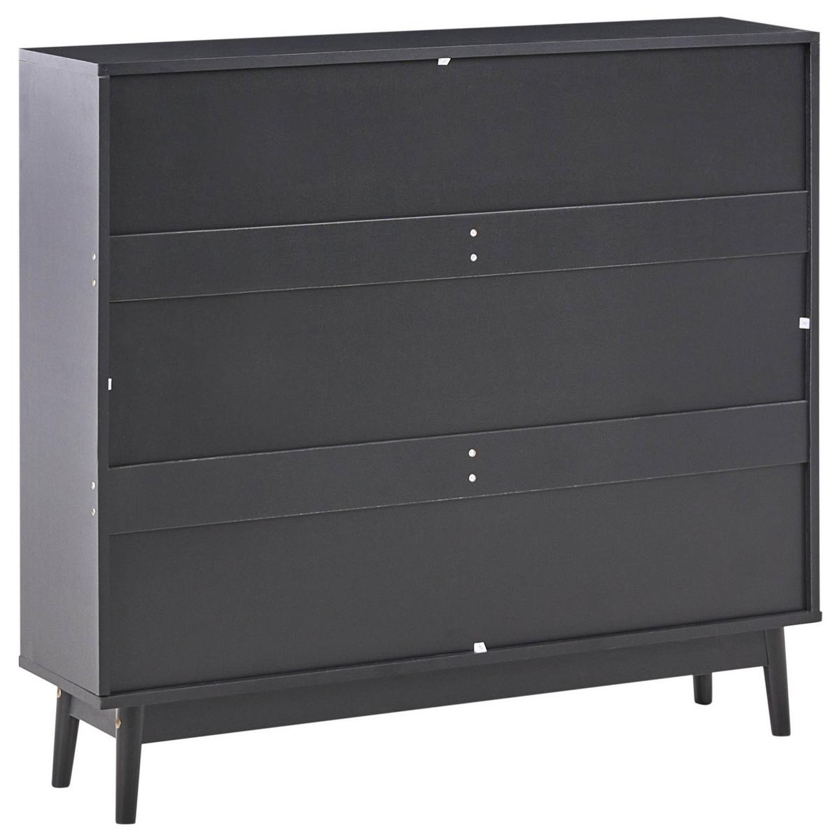 SCHUHSCHRANK Schwarz Armidale - Schwarz/Braun, Holzwerkstoff (106/94/26cm) - Beliani