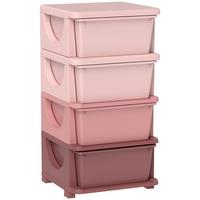 AUFBEWAHRUNGSBOXEN für Kinder, 4 große Schubladen, Kunststoff, Rosa - Rosa, Kunststoff (37/76/37cm) - HOMCOM