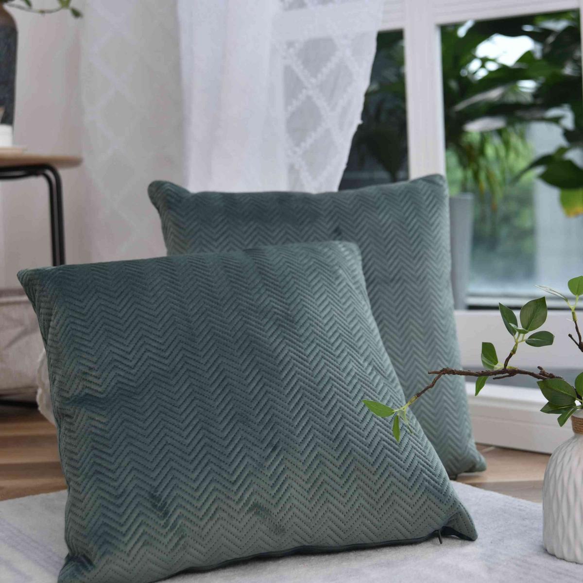 DEKOKISSEN Greta 45x45 cm Grün - Grün, Textil (45/45cm)
