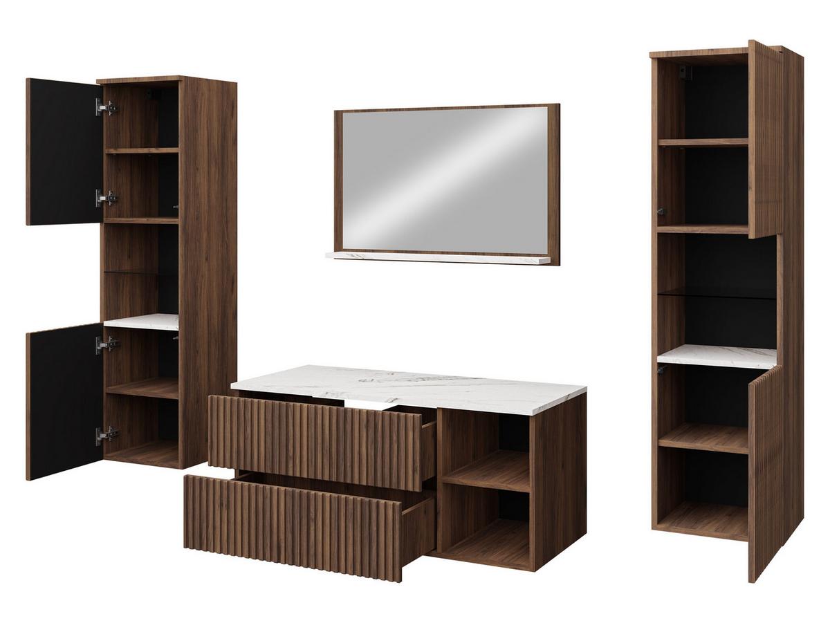BADMÖBEL-SET Kertos Rillen III - Braun, Holzwerkstoff (100/57/45cm) - MIRJAN24