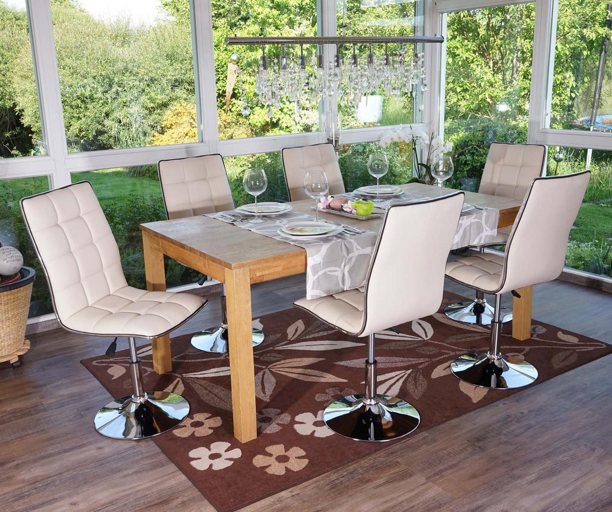 ESSZIMMERSTUHL Beige 6er-Set - Beige/Creme, Textil (43/103/54cm) - MCW