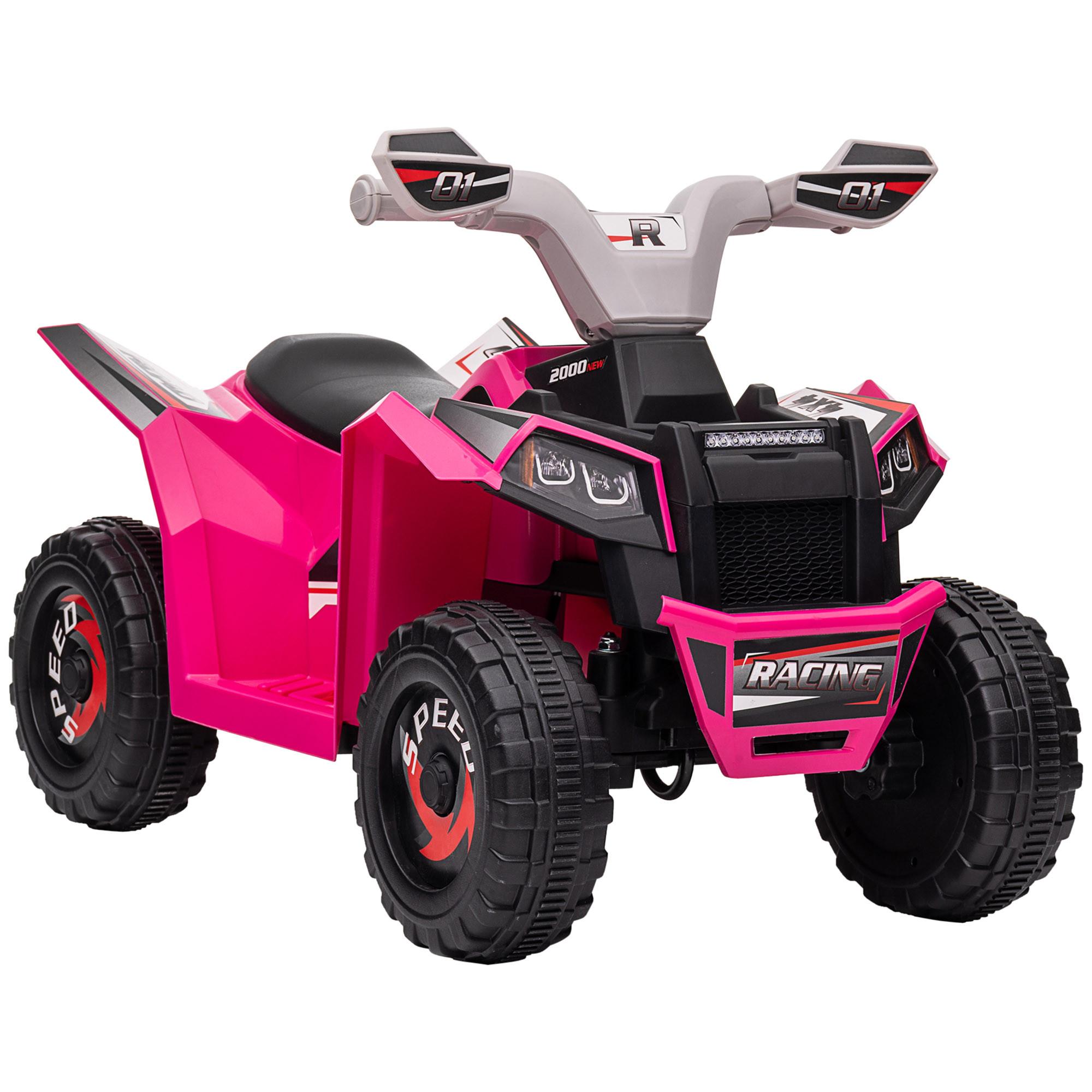 ELEKTRO Kinderquad, Mini Elektroquad mit Vorwärts-, Rückwärtsfunktion, Rosa - Rosa, Metall (70/41.5/48.5cm) - HOMCOM