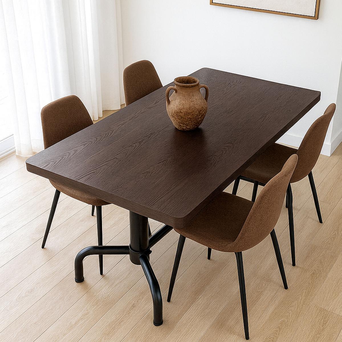 ESSZIMMERTISCH eckig Braun, Schwarz - Schwarz/Braun, Holz (80/140/74cm) - MCW
