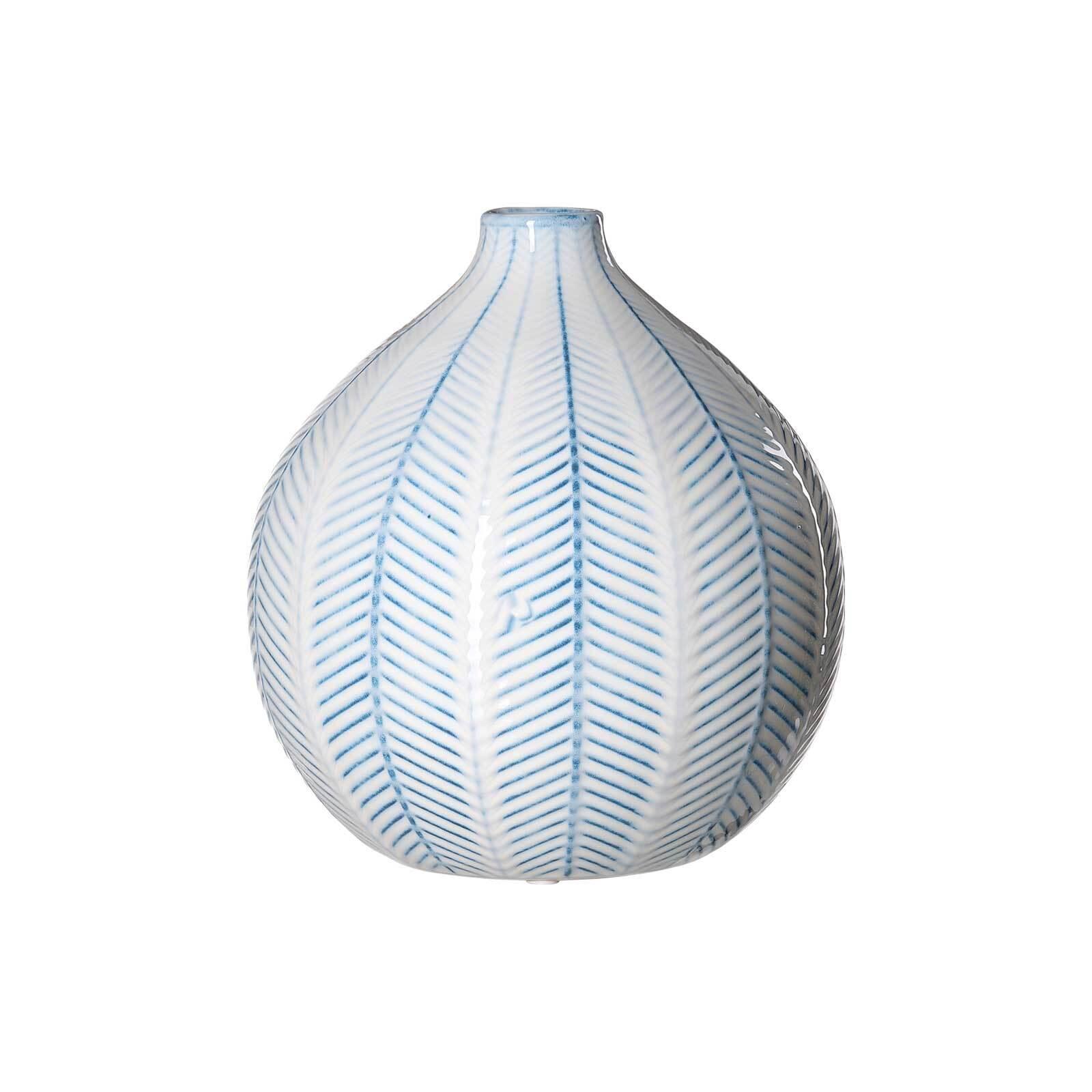 KUGELVASE Reef weiß-blau 25 cm - Blau/Weiß, Keramik (25cm) - Ritzenhoff Breker