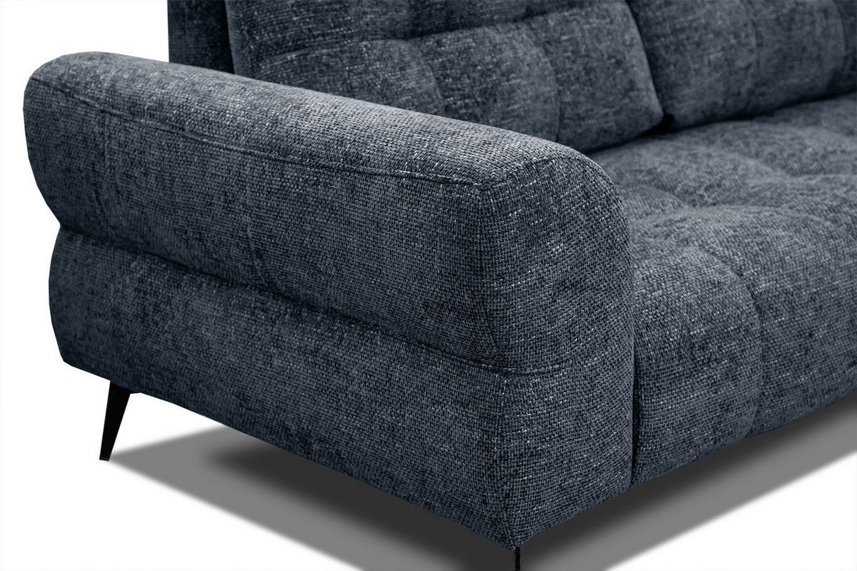 ECKSOFA SALVINI 5-Sitzer, dunkelblau - Schwarz/Dunkelblau, Holzwerkstoff/Textil (292/158cm) - Wozimo