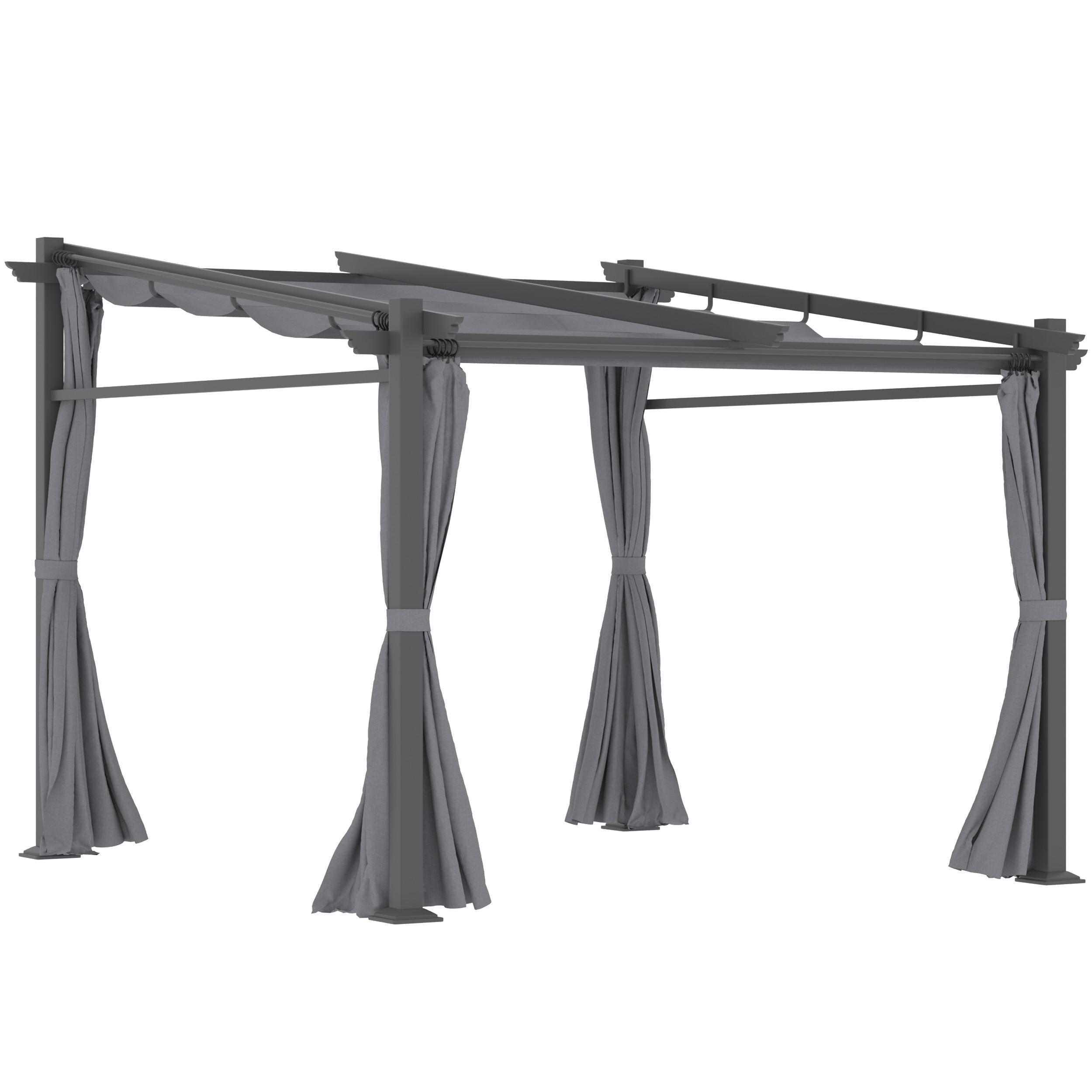 PERGOLA Stahl Alu Polyester Dunkelgrau - Dunkelgrau, Metall (295/230/297cm) - Outsunny
