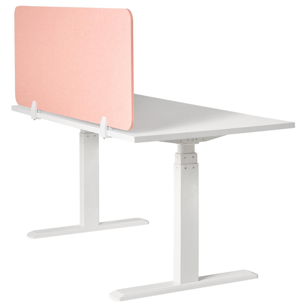 SCHREIBTISCHTRENNWAND 120/50 cm Pfirsichrosa Split - Pink, Textil (120/50/1cm) - Beliani