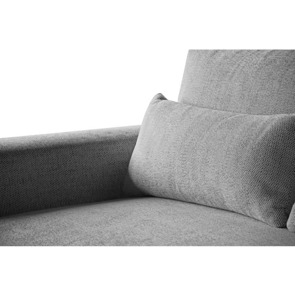 ECKSCHLAFSOFA Benny hellgrau rechts - Silberfarben/Schwarz, Kunststoff/Textil (271/185cm) - Beautysofa