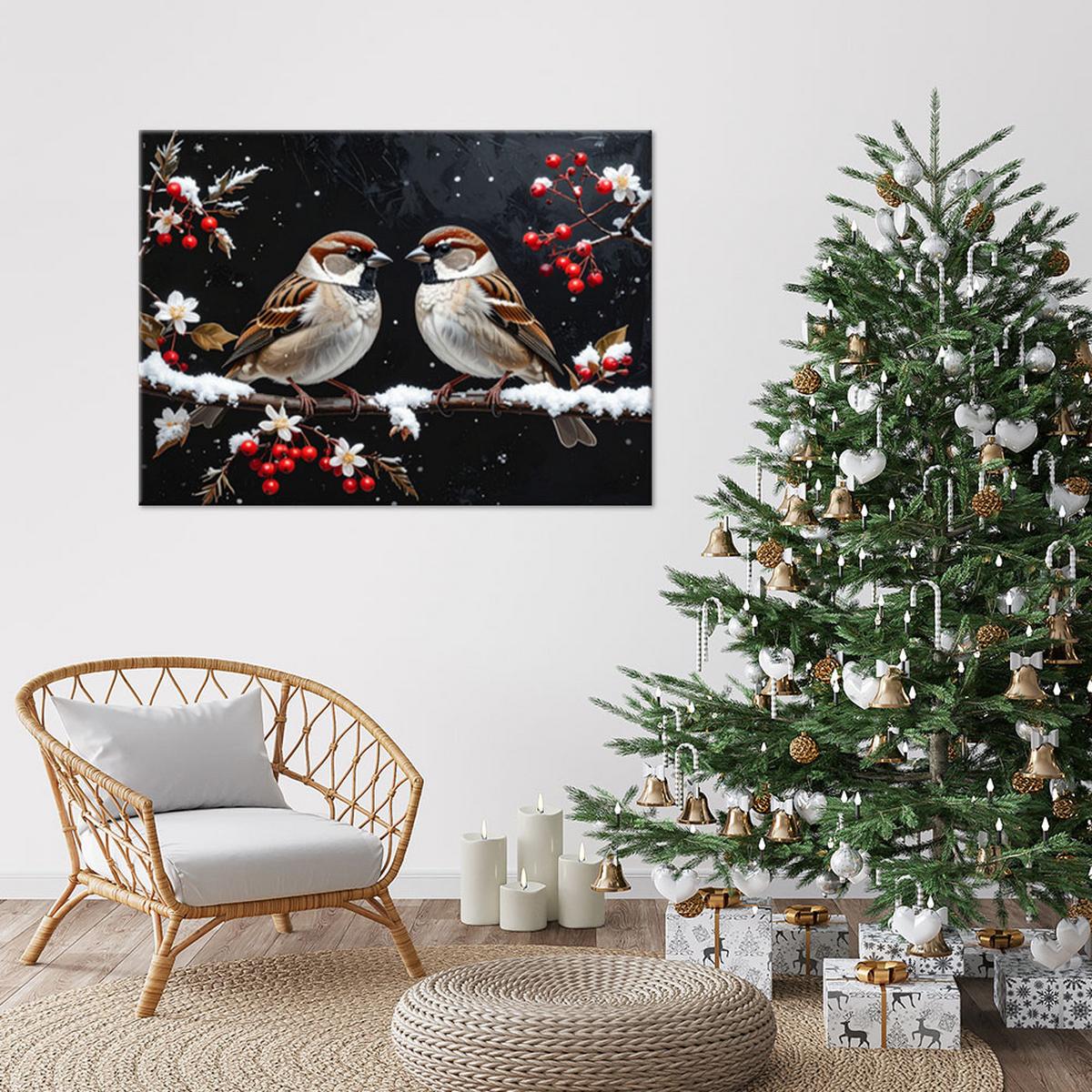 LEINWANDBILD Weihnachten 100x70cm - Schwarz, Textil (100/70cm) - Feeby