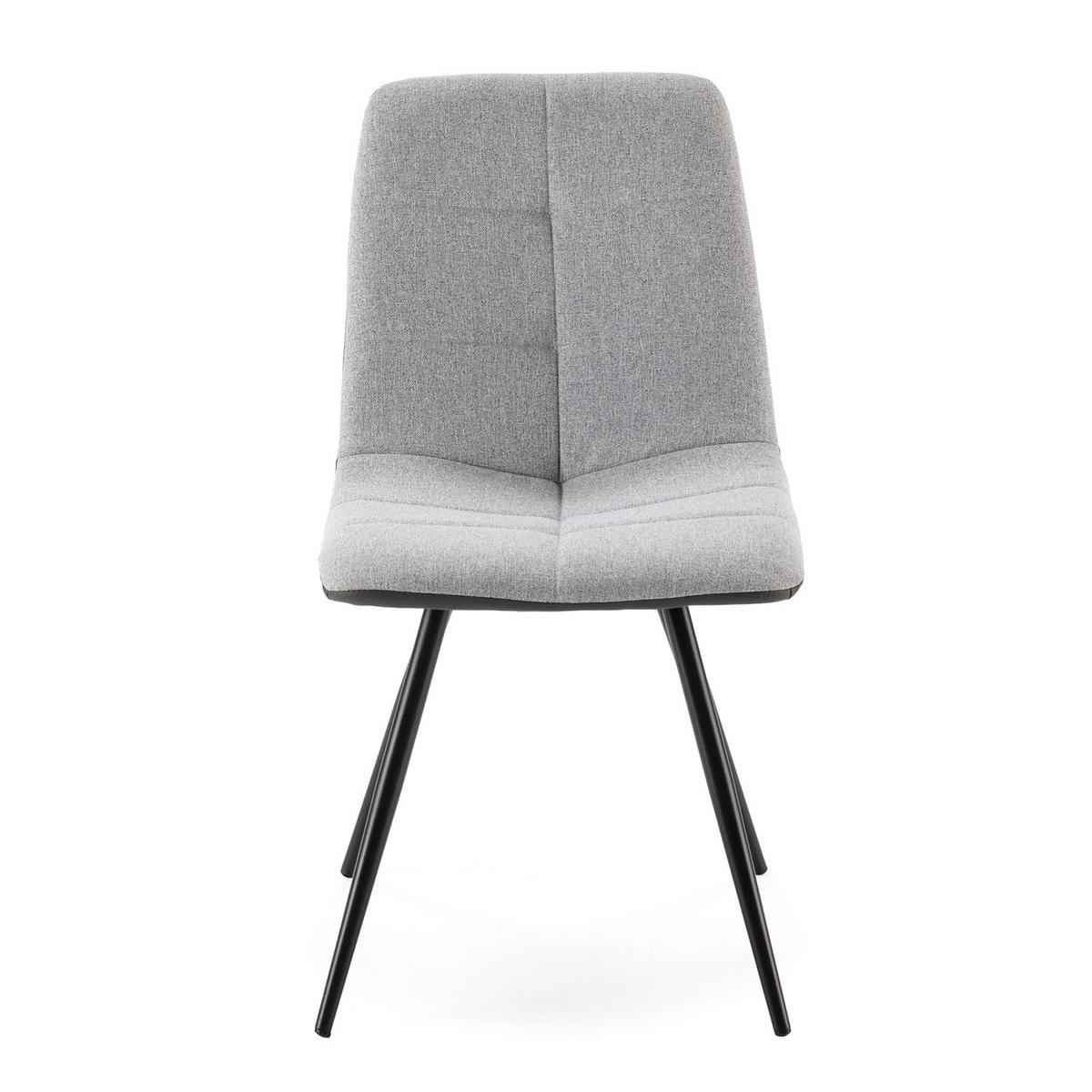 STUHL-SET 2 Prado, grauer Stoff/Kunstleder - Grau, Textil/Metall (54/85/46cm) - VS Venta-stock