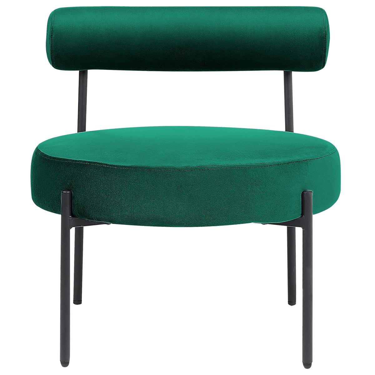 SESSEL Samtstoff Grün/Schwarz Alpha - Grün, Textil/Metall (60/66/60cm) - Beliani