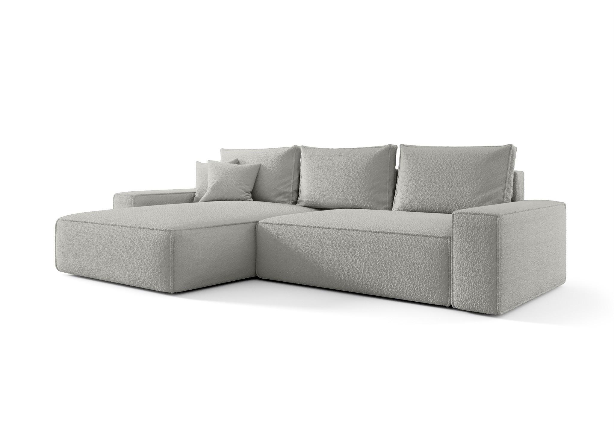 ECKSOFA Walken Mit Schlaffunktion - Hellgrau, Holzwerkstoff/Textil (280/185cm) - Fun Möbel