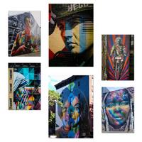 POSTER Set Mit 6 Graffiti Frida Jackson Teresa Einstein Straßenkunst A3 & A4 Rahmenlos - Klar, Papier (29/3cm) - Nacnic