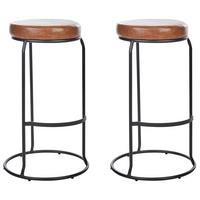 BARHOCKERN 2er-Set Braun Milroy - Schwarz/Braun, Kunststoff (43/74/43cm) - Beliani