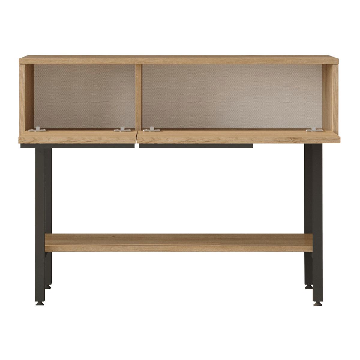 KONSOLENTISCH Vesanto - Eichefarben/Schwarz, Holzwerkstoff/Metall (100/29.5/76cm) - [en.casa]