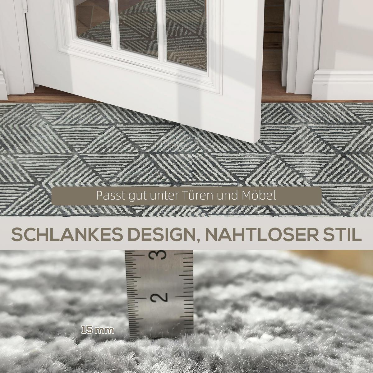 TEPPICH Polypropylen Dunkelgrau - Dunkelgrau, Kunststoff (120/170cm) - HOMCOM