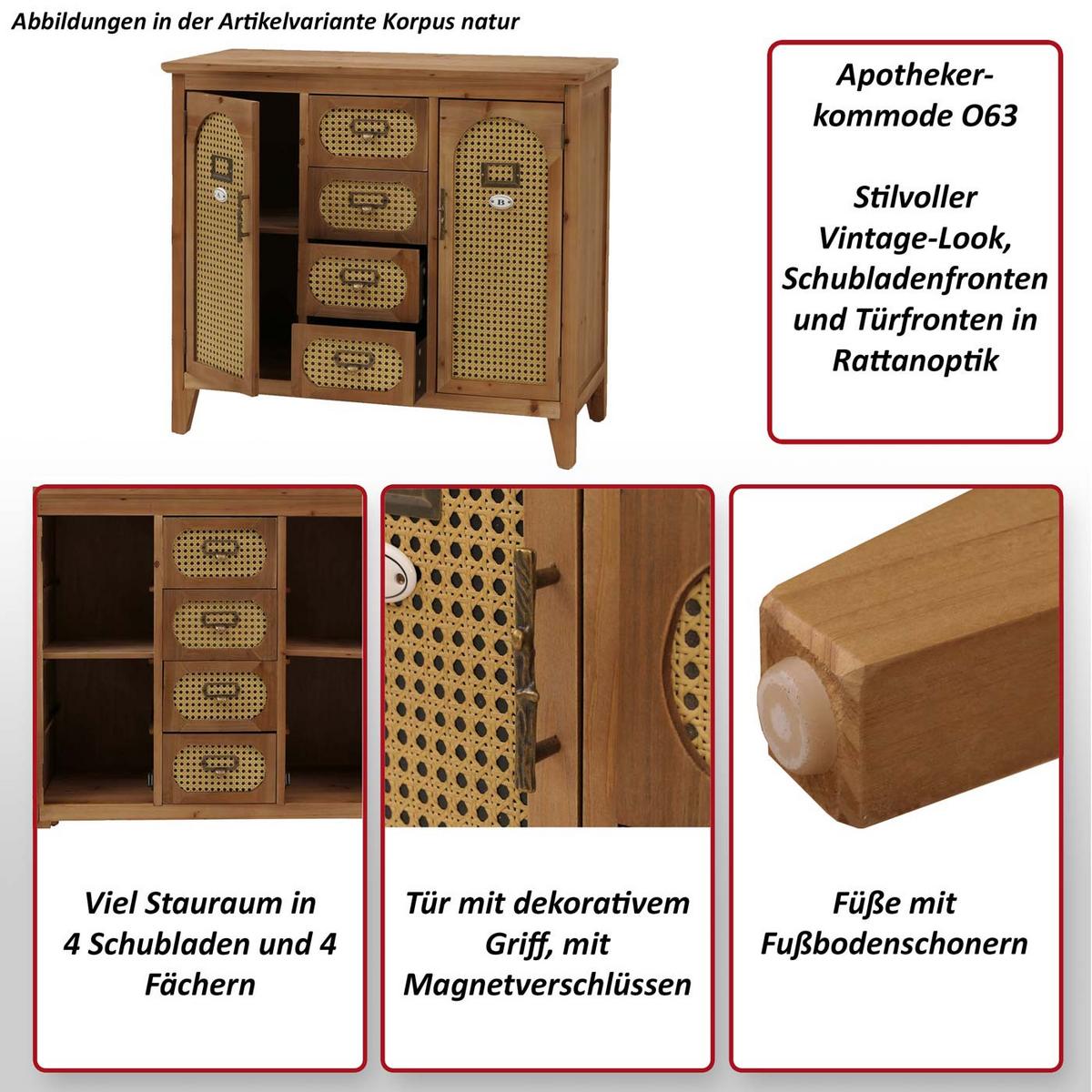 APOTHEKERKOMMODE Braun - Braun, Holz (91/80/40cm) - MCW