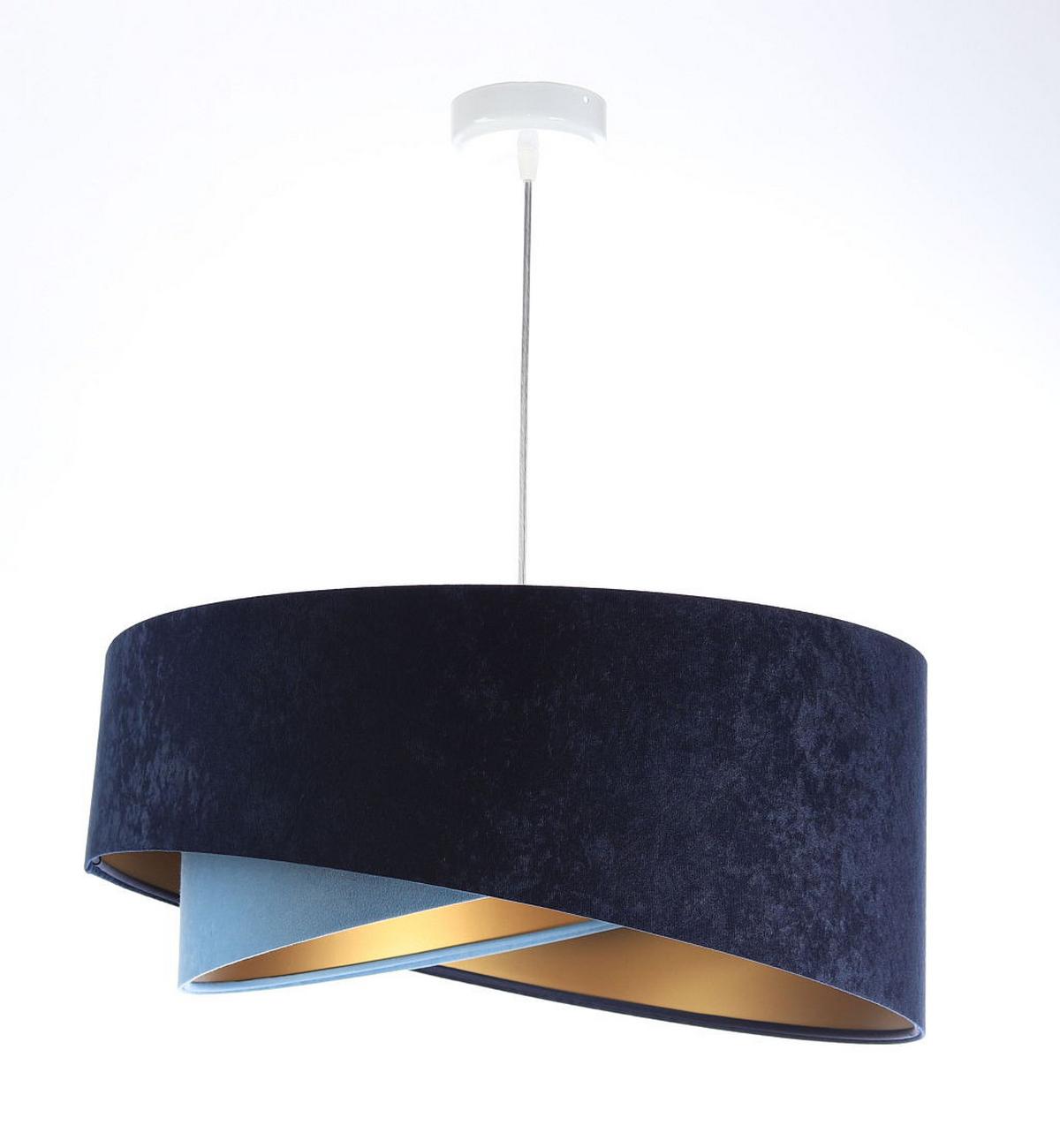 HÄNGELEUCHTE Blau 50/23 cm - Goldfarben, Kunststoff (50/1/23cm) - ONZENO