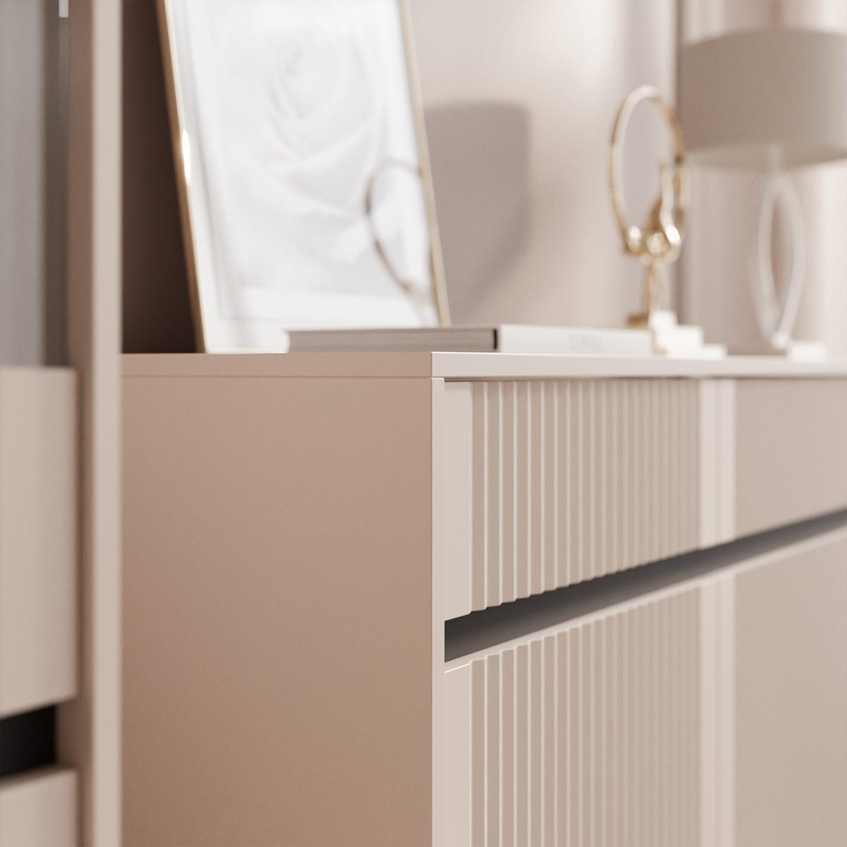 KOMMODE LIRA 149 cm, 3 Schublade(n) Sandbeige - Beige/Schwarz, Holzwerkstoff/Metall (149/100/40cm) - Idohome