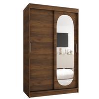 SCHIEBETÜRENSCHRANK mit Spiegel ROYAL 200/120/62 2-türig - Silberfarben/Walnussfarben, Holz (120/62/120cm) - MÖBEL KRYSPOL
