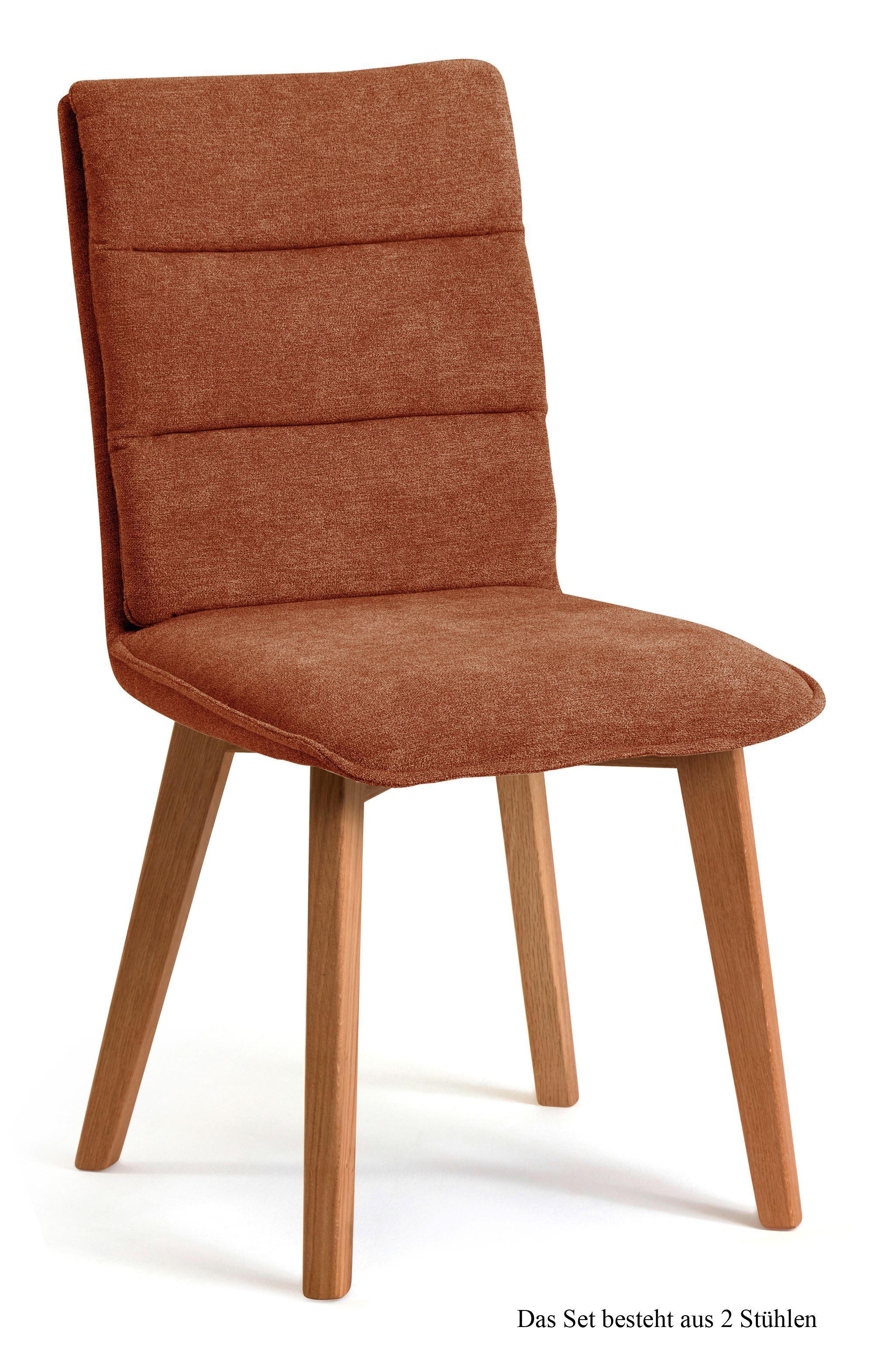 ESSZIMMERSTUHL (2er-Set) Darija 47x92x60 Eiche geölt/Cognac - Cognac/Eichefarben, Kunststoff (60/92/47cm) - 58aufmkessel