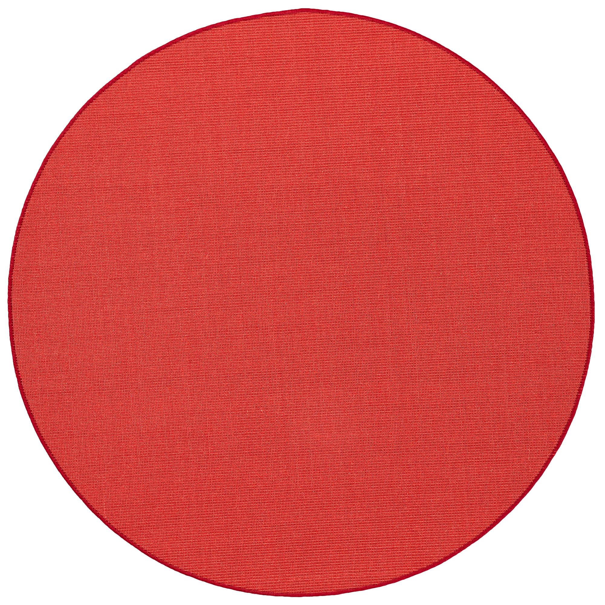 SISAL NATUR TEPPICH RUND - Rot, Textil (100/100cm) - Snapstyle