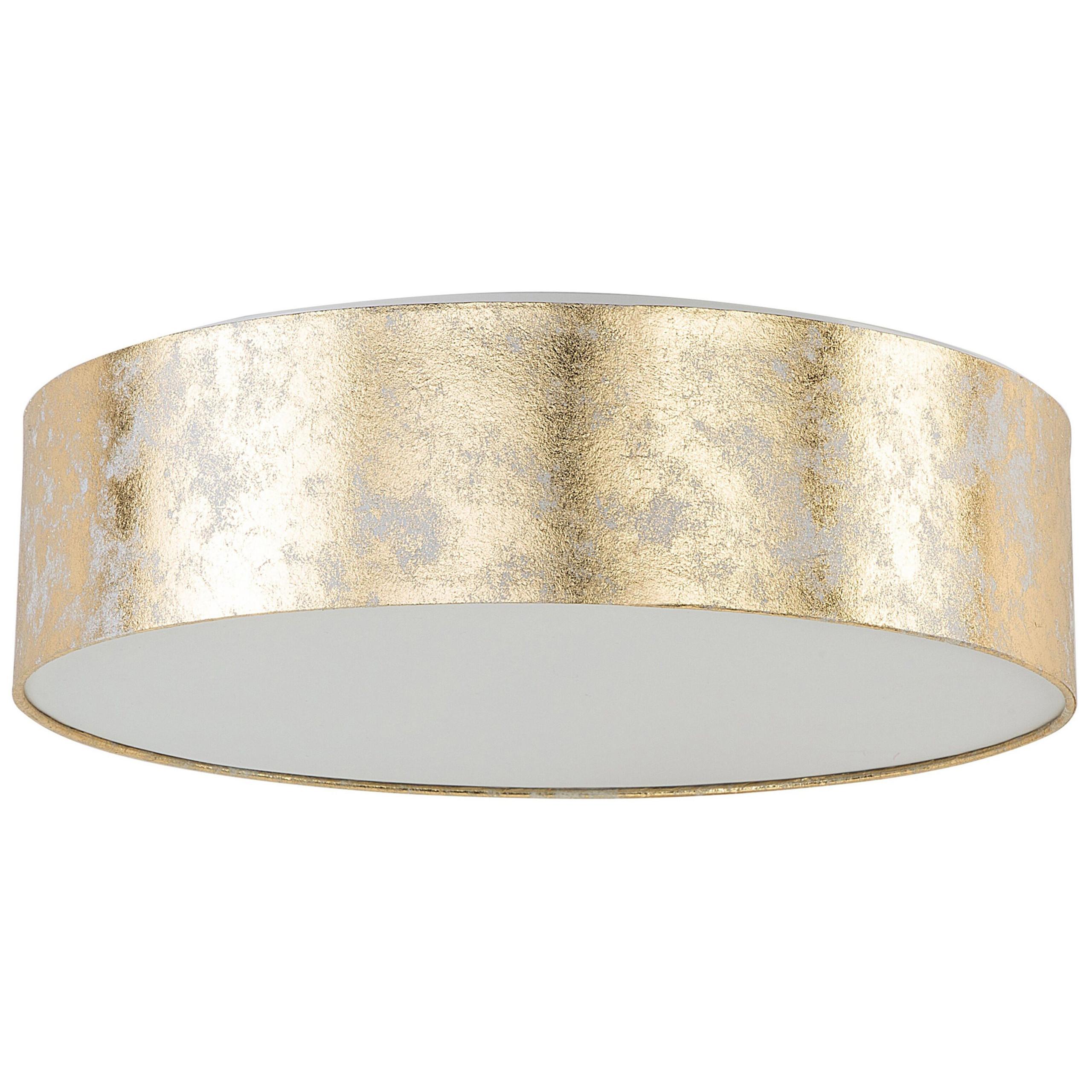 DECKENLEUCHTE Rena 45/45/12 cm - Goldfarben, Textil (45/45/12cm) - Beliani