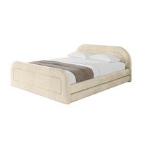 POLSTERBETT mit Bettkasten, Fußteil und Lattenrost, Boxbett ohne Matratze - LERIS-v1-Z 180x200 Beige - Ecru, Holzwerkstoff/Textil (180/200cm) - ALTDECOR