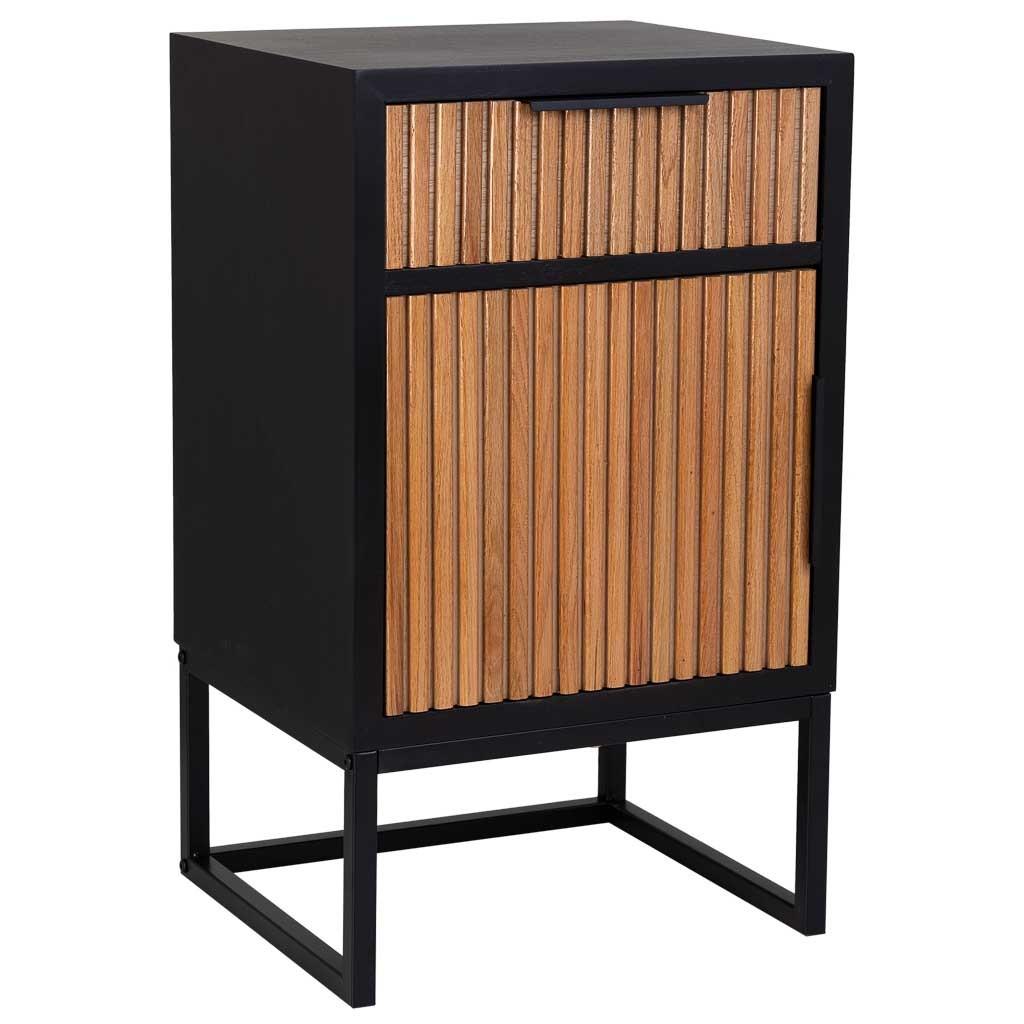 NACHTTISCH aus Metall und Holz, 42x37x71cm - Braun, Holz (42/71/36cm) - Wanderlust