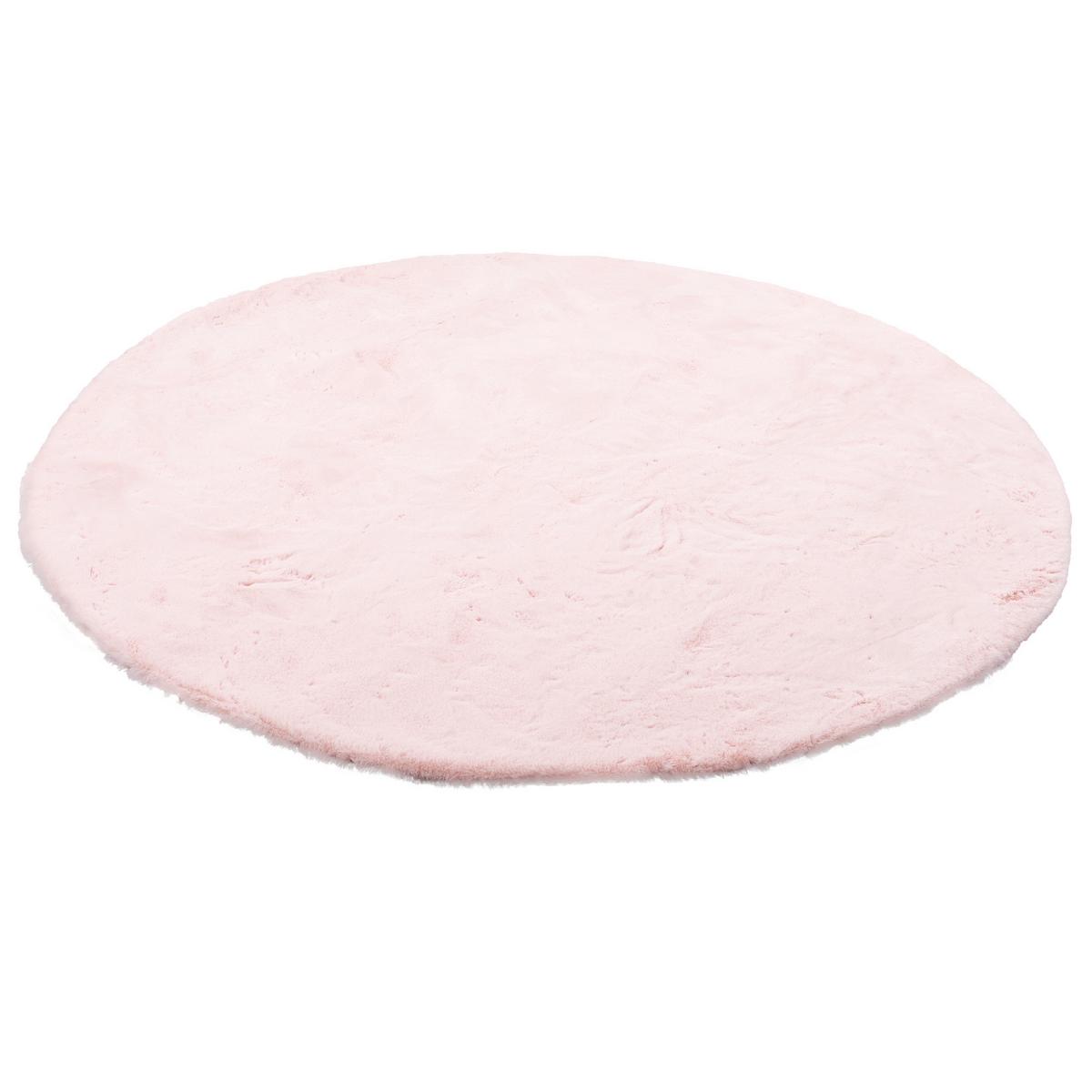 FELLTEPPICH LUXUS SUPER SOFT PLUSH RUND - Rosa, Textil (80/80cm) - Pergamon