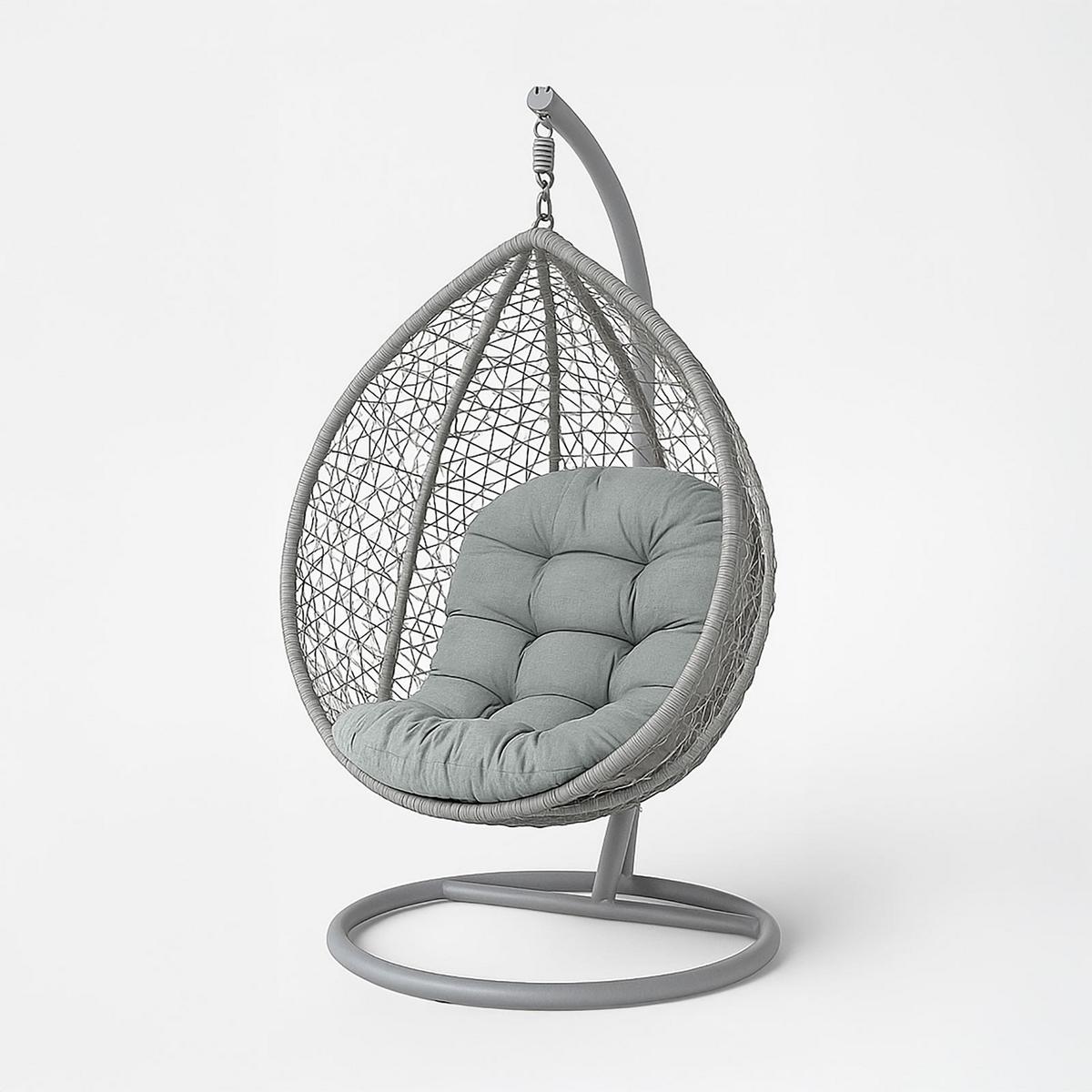 HÄNGESESSEL-KISSEN grau – halbrund, 80/120 cm - Grau, Textil (80/12/120cm) - Homescapes