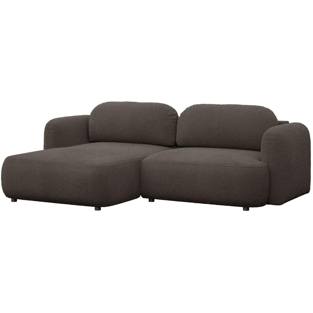 ECKSOFA Tvoya Braun Bouclé - Schwarz/Braun, Kunststoff/Textil (267/175cm) - Selsey