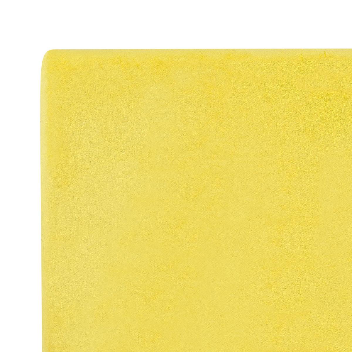 BETTRAHMENBEZUG Samtstoff 160/200 cm Gelb Fitou - Gelb, Textil (170/214cm) - Beliani