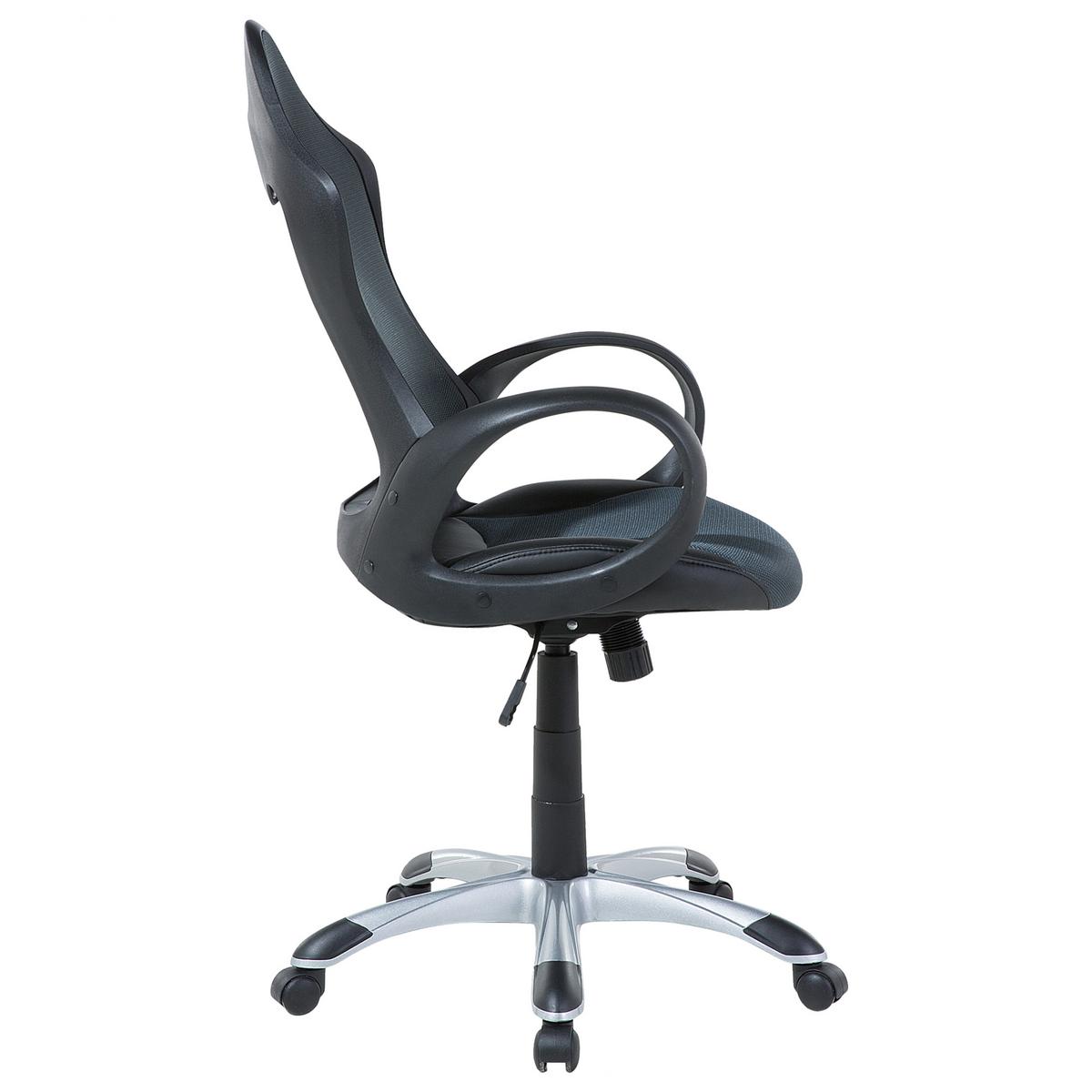 BÜROSTUHL Polyester Graugrün Ichair - Schwarz, Kunststoff/Textil (67/109/67cm) - Beliani