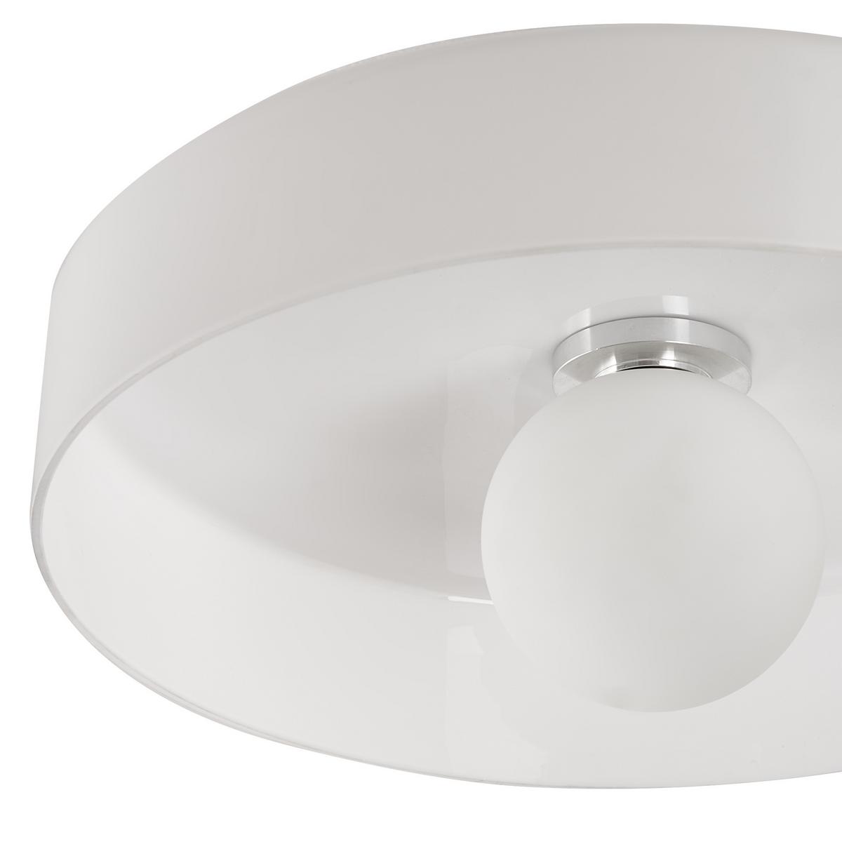 DECKENLAMPE Weiß Luguse - Weiß, Glas (35/35/12cm) - Beliani