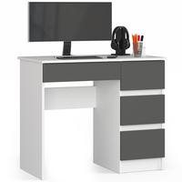 SCHREIBTISCH Weiß, Graphit Grau 77/90/50 - Weiß, Holzwerkstoff (120/59/77cm) - RAUMHIRSCH FURNITURE