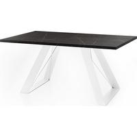 ESSTISCH Colter Weiß rechteckig ausziehbar, Marmor Schwarz 160-260/90/76 cm - Anthrazit/Weiß, Holzwerkstoff/Metall (90/260/76cm) - WFL GROUP