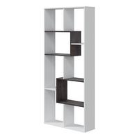 BÜCHERREGAL mit 8 Ablagefächern H180 cm - Kawa - Weiß, Holzwerkstoff (25/180/80cm) - Calicosy