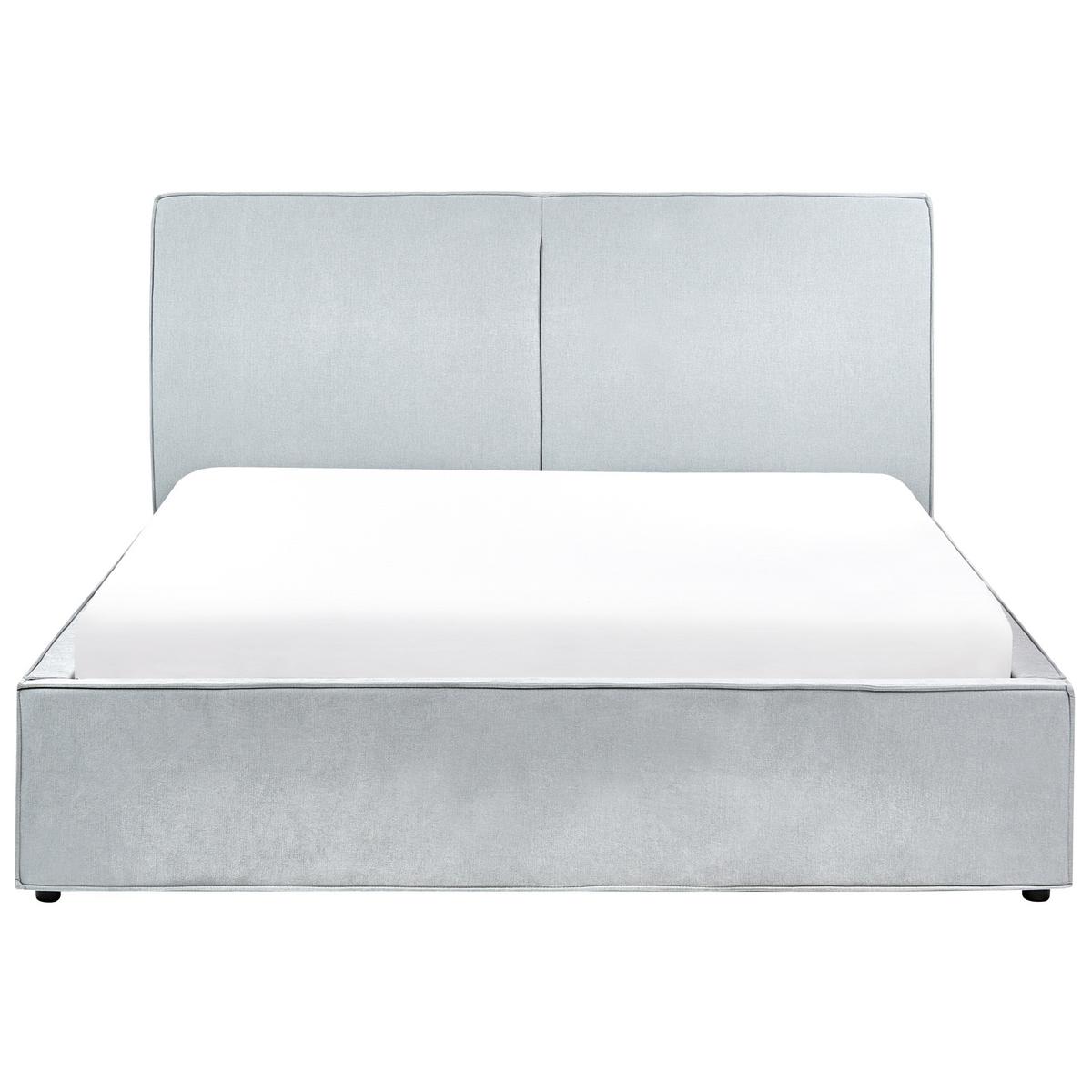 BETT mit Stauraum 160/200 cm Hellblau Moissac - Blau/Schwarz, Textil (160/200cm) - Beliani