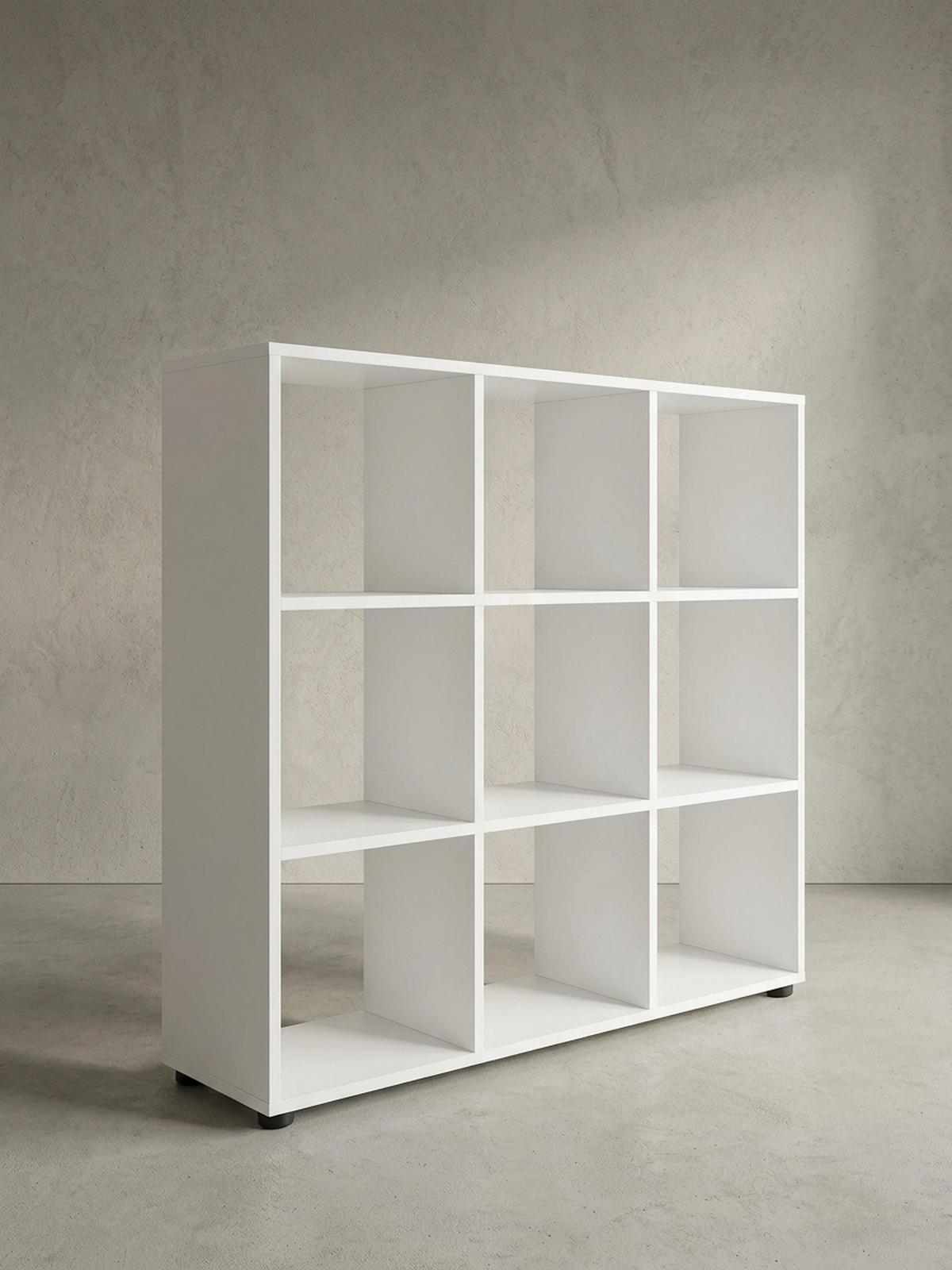BÜCHERREGAL – Weiß, 8 Fächer, kratzfest, Raumteiler - Weiß, Holz/Kunststoff (108/104/29cm) - KADIMA DESIGN