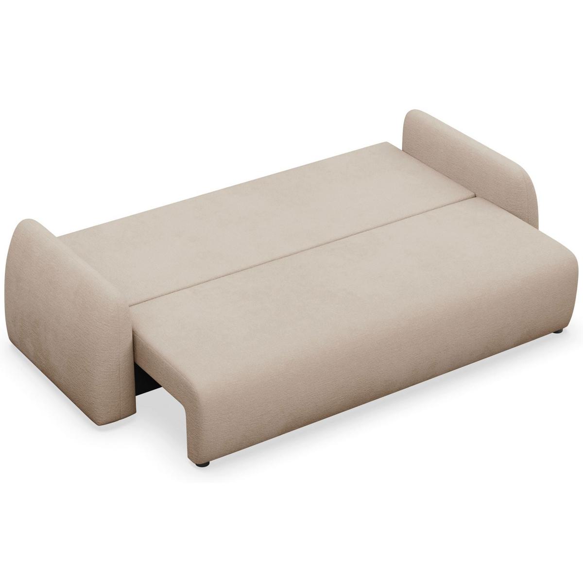 3-SITZER SOFA Nubelle Beige Chenille-Bezug, wasserabweisend - Beige/Schwarz, Kunststoff/Textil (244/85/93cm) - Selsey
