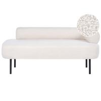 CHAISELONGUE-RECHTSSEITIGE Bouclé Cremeweiß Mirmande - Creme/Schwarz, Textil (153/65/70cm) - Beliani