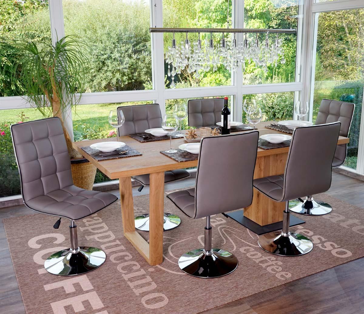 ESSZIMMERSTUHL Anthrazit 6er-Set - Taupe/Anthrazit, Textil (43/103/54cm) - MCW
