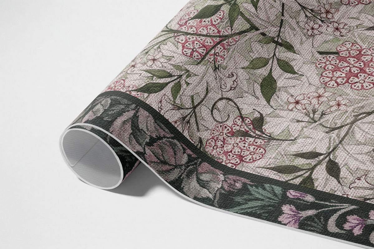 TEPPICH 100x150 cm Jasmin Skizze William Morris - Pink, Kunststoff (100/150cm) - Wallfluent
