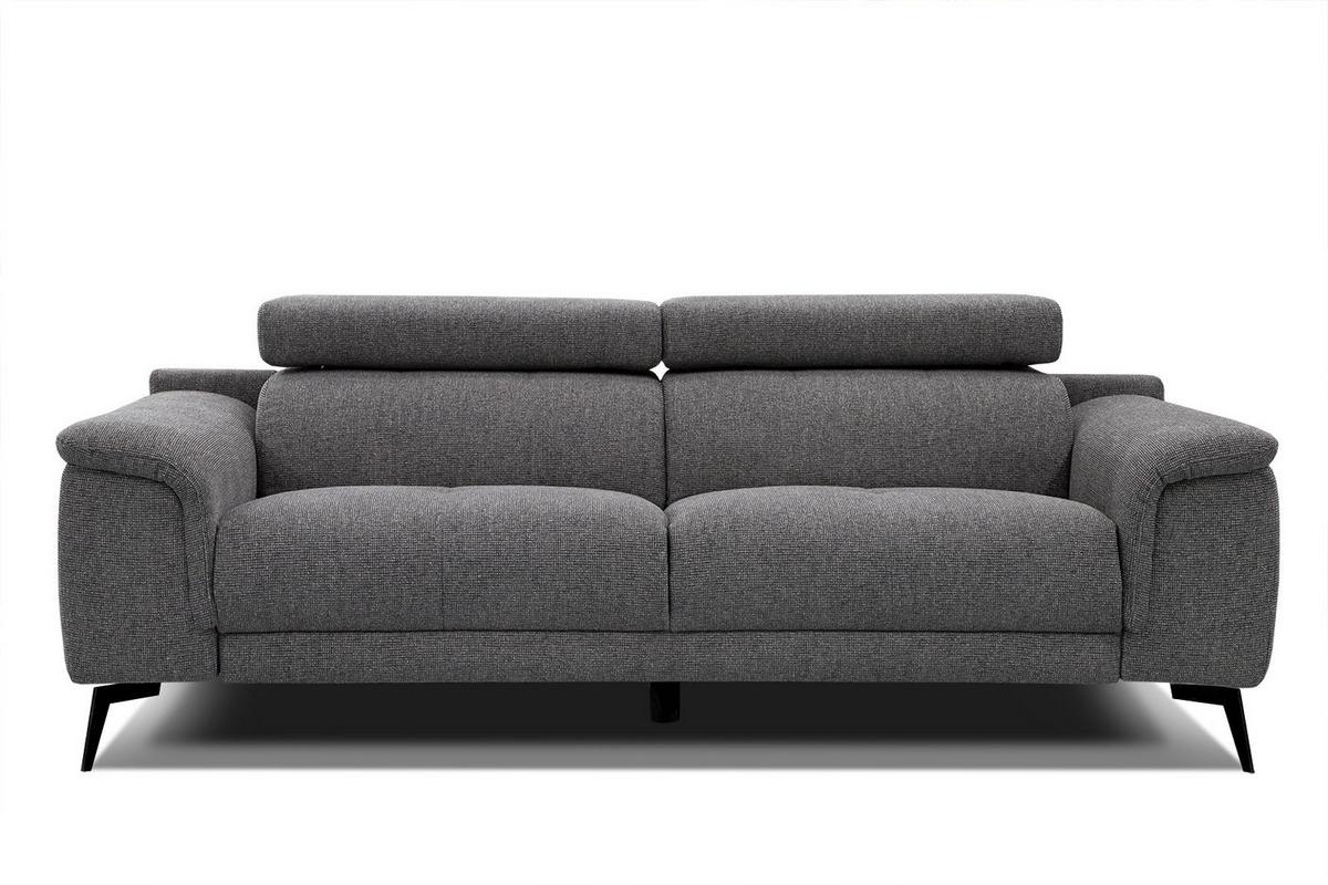 SOFA FIERO 3-Sitzer, dunkelgrau - Dunkelgrau/Schwarz, Holzwerkstoff/Textil (212/82/103cm) - Wozimo