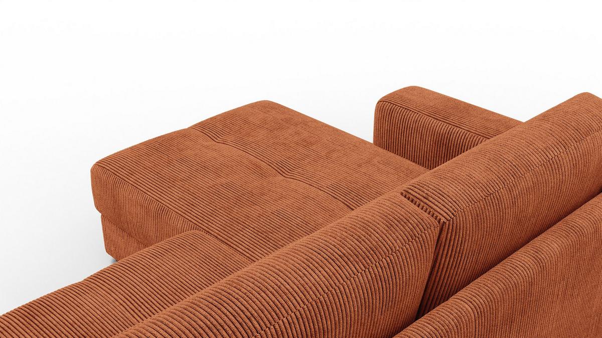 ECKSOFA OLI 4-Sitzer links, orange - Orange, Holz/Textil (295/172cm) - Wozimo