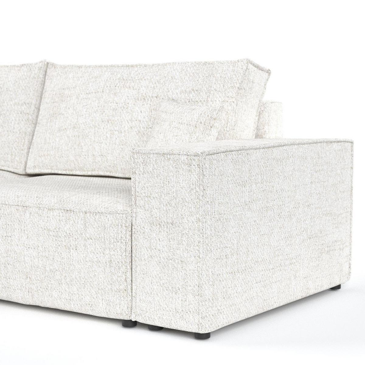 ECKSOFA AVION mit Schlaffunktion Creme im Neve Stoff - Creme/Schwarz, Holz/Holzwerkstoff (253/148cm) - AltaBeds