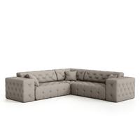 ECKSOFA Chantal - Creme, Holzwerkstoff/Textil (246/246cm) - Fun Möbel